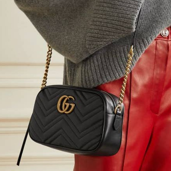 Gucci Handbags - 💎✨Authentic✨💎GUCCI GG Marmont Leather Chain Shouder Bag Black
